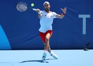 Novak Djokovic training in Tokyo